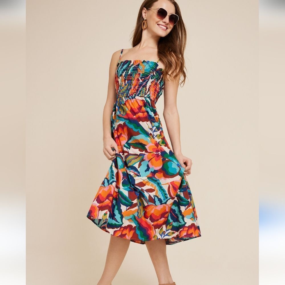 Maurices Colorful Floral Midi Dress Size XXL